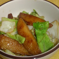 yyyuuuttt's cooksnap of when they made さつま揚げとキャベツの炒め物.