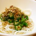 maki★'s cooksnap of when they made １人ランチに☆オクラのぶっかけ素麺.