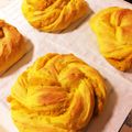 まちゃ★もも's cooksnap of when they made 見た目もカワイイ！かぼちゃのうずまきパン.