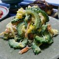 ｸﾏﾘｴ's cooksnap of when they made ゴーヤとカニカマと卵の炒め物.