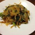 peilian's cooksnap of when they made [簡単]春菊と新玉ねぎの食べるラー油炒め.