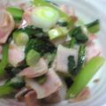 このぴょん's cooksnap of when they made 小松菜とベーコンの梅炒め.
