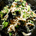 RikA96's cooksnap of when they made オクラと茗荷、えのきの韓国海苔ごま和え.