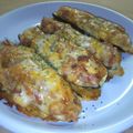 いくぴょんぴょん's cooksnap of when they made ズッキーニボートに詰め物チーズ焼き.
