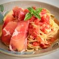 きょこ913's cooksnap of when they made 桃と生ハムの冷製パスタ♪.
