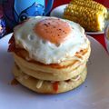 ことあや☆ママ's cooksnap of when they made 簡単っベーコンチーズ★パンケーキ.