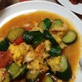 たけこ8's cooksnap of when they made トマト・キュウリ・卵でササッと炒めもの.