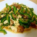 ゆかちゃん♡'s cooksnap of when they made ゴーヤと豚コマ肉のにんにく風味味噌炒め♪.