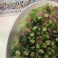 かおりんぱんだ's cooksnap of when they made レタスの生姜焼きオクラソース.