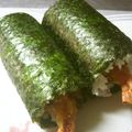 marilin36's cooksnap of when they made 節分に☆おにぎり型deエビフライ恵方巻き.