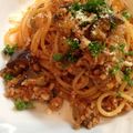 horseland's cooksnap of when they made おうちのパスタ☆挽肉となすのトマトパスタ.