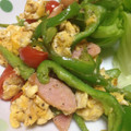 ♪Latte♪'s cooksnap of when they made ピーマンとトマト　ソーセージの卵炒め.