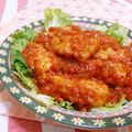 赤い電話's cooksnap of when they made たらのフリットピリ辛チリソース.