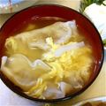 ナベサチ's cooksnap of when they made お手軽簡単！餃子入り玉子スープ.