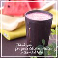 ニコニコまっきー's cooksnap of when they made 子供が喜ぶすいかラテ♪.