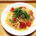 クックUQU43T☆'s cooksnap of when they made トマト•ツナ•大葉のガーリックパスタ.