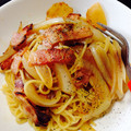 おきんこ's cooksnap of when they made 簡単！ベーコンとほうれん草の和風パスタ♡.
