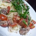 ■よし田's cooksnap of when they made トマトとサバ水煮缶の冷製パスタ.