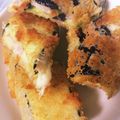 Re3mama's cooksnap of when they made なすのハムチーズサンドフライ.