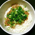 ＊きらきらひかる＊'s cooksnap of when they made ひきわり納豆の胡麻ドレそうめん.
