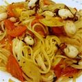 fukudoru's cooksnap of when they made 簡単♪タコ&トマトのパスタ.