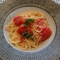 ゆいっち♡'s cooksnap of when they made トマト•ツナ•大葉のガーリックパスタ.