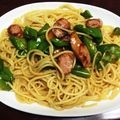 はなこぶーこ's cooksnap of when they made ピーマンとウインナーの醤油ぺペロンチーノ.