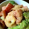 うっち～H's cooksnap of when they made 海老とブロッコリーとトマトの胡麻味噌和え.