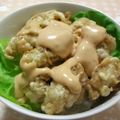 caramel-cookie's cooksnap of when they made 豚天のチリマヨ丼。.