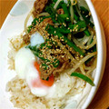 saku3a's cooksnap of when they made ひき肉ともやしとニラの豆板醤炒め.