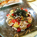 AyakoOOOOO's cooksnap of when they made 夏野菜と塩トマトのスタミナそうめん.