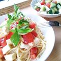 kana0308's cooksnap of when they made トマトとモッツァレラチーズの冷製パスタ.