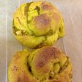 100akina's cooksnap of when they made 見た目もカワイイ！かぼちゃのうずまきパン.