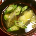 てーぶるすぷーん's cooksnap of when they made ツルっと♪花オクラのお吸い物.