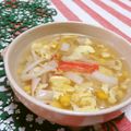 赤い電話's cooksnap of when they made カニカマとコーンの玉子スープ.