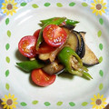 ＴＯＭＯＷＡＴ's cooksnap of when they made 茄子とししとうの塩トマト炒め✿.