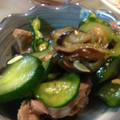 さかしょ's cooksnap of when they made 砂肝ときゅうりとなすの中華風.