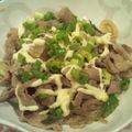 えあな's cooksnap of when they made 簡単！豚こま肉で満腹！ネギマヨ丼.