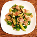 KamoAli's cooksnap of when they made ハムときゅうりの塩にんにく炒め.