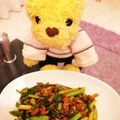 となりのぷぅちゃん's cooksnap of when they made なめことアスパラのぶっかけおかず！.