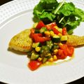 kebeibiko's cooksnap of when they made 鱈・白身魚のムニエル☆塩レモン野菜ソース.