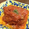 くりーむ鯛焼き♪'s cooksnap of when they made トマト缶で 煮込みハンバーグ.