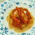 70cafe's cooksnap of when they made 海老のトマトソースパスタ.