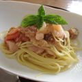 ふじぞー's cooksnap of when they made 桃とサーモンの冷製パスタ♪.
