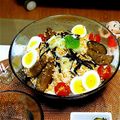 michygel's cooksnap of when they made 夏のランチ！　シソ.トマト.ツナの冷や麦.
