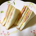 キョウ丸パンダ's cooksnap of when they made ケチャでハムチーズサンドウィッチ☆.