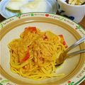marumaru32's cooksnap of when they made トマツナ豆乳パスタ.