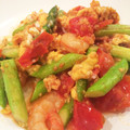 ナナ嬢's cooksnap of when they made アスパラとエビとトマトの卵炒め.