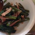 うにょ～ん's cooksnap of when they made 空心菜とベーコンのオイスターソース炒め.