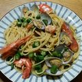 まっちゃママ♪'s cooksnap of when they made ♪アサリとオクラのパスタ♪.